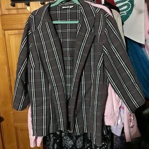 Cato Women's Black and Red Plaid Blazer